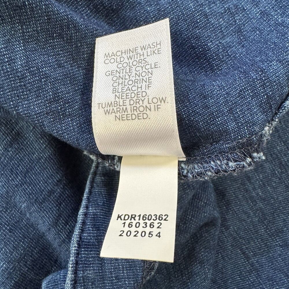 J. Jill Pure Jill Indigo Tank Dress Chambray Blue XL/P Classic Preppy Comfort - Picture 7 of 10